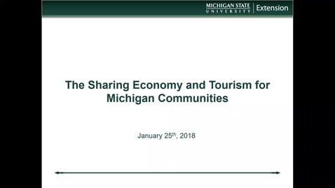 Thumbnail for Current Issues Affecting Michigan Local Governments: Tourism and the Sharing Economy in Michigan 