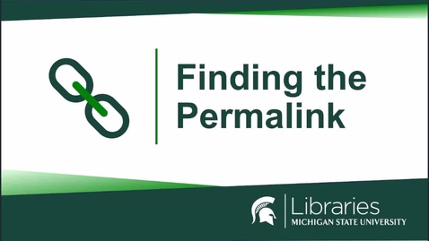 Thumbnail for Finding The Permalink