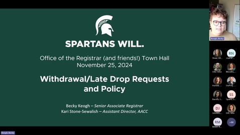 Thumbnail for Withdrawal and Late Drop - RO Town Hall