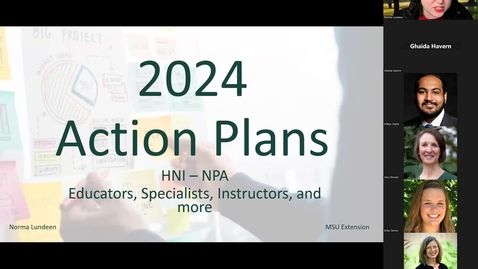 Thumbnail for entry 2024 HNI, NPA, Specialists, Educators, Instructors, Coordinators or other non food safety non health