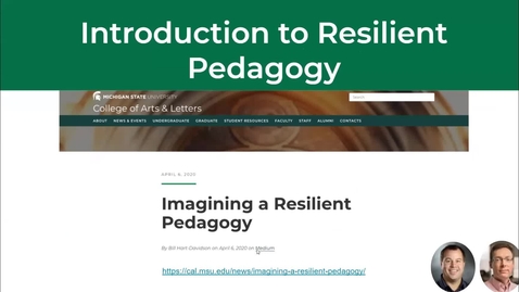 Thumbnail for entry Introduction to Resilient Pedagogy