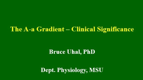 Thumbnail for entry The A-a Gradient - Clinical Significance MPEG4 12min 50sec