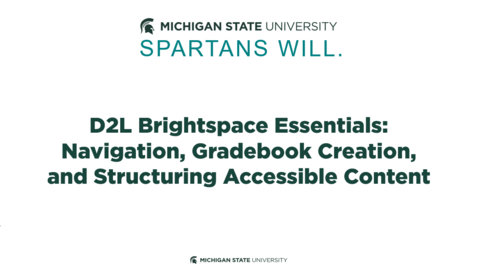 Thumbnail for D2L Brightspace Essentials: Navigation, Gradebook Creation, and Structuring Accessible Content
