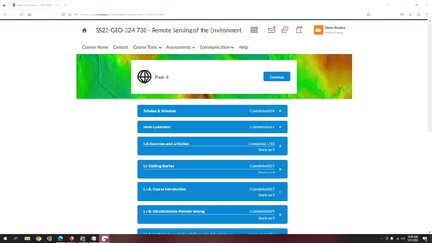 Thumbnail for entry Geo324v: How to view your grade and Instructor's feedback in Assessments programmed as D2L Quizzes