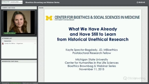 Thumbnail for entry What We Have Already and Have Still to Learn from Historical Unethical Research