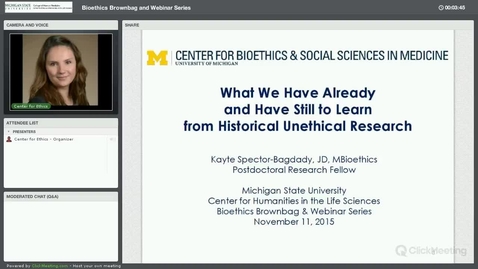 Thumbnail for What We Have Already and Have Still to Learn from Historical Unethical Research