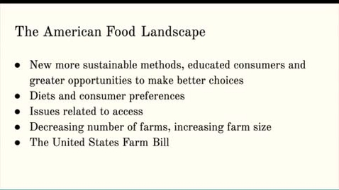 Thumbnail for entry ISS310: The American Food Landscape