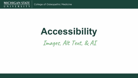 Thumbnail for Accessibility - Images, Alt Text &amp; AI