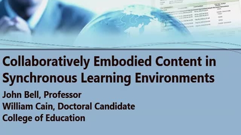 Thumbnail for Collaboratively Embodied Content in Synchronous Learning Environments -Brown Bag 09.16.16