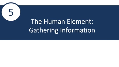 Thumbnail for entry 5 - Human Element Gathering Information