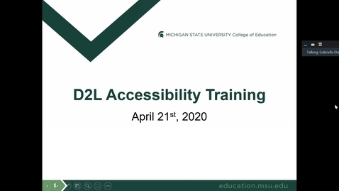 Thumbnail for entry D2L Accessibility Training - April 21, 2020