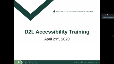 Thumbnail for D2L Accessibility Training - April 21, 2020