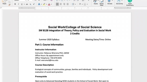 Thumbnail for entry SW 812B Syllabus Overview_2020
