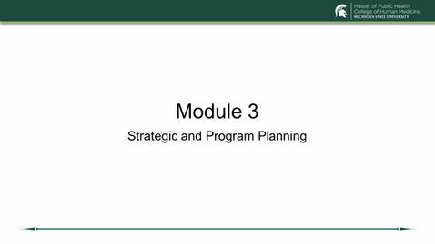 Thumbnail for entry Module 3: Strategic and Program Planning