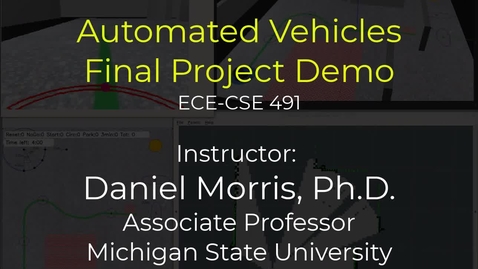 Thumbnail for Final Project for Automated Vehicles, ECE-CSE 491, 2020
