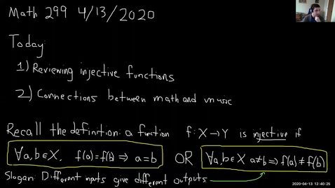 Thumbnail for 4/13 Review of injective functions