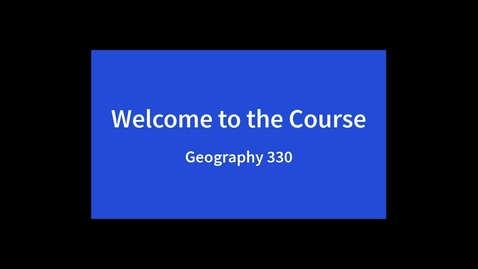 Thumbnail for Welcome to GEO330 FS23