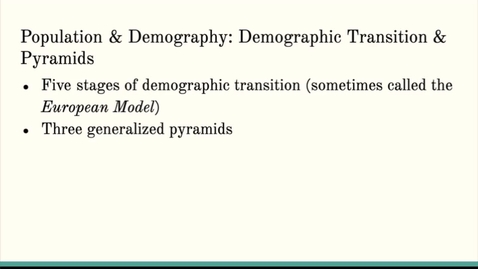 Thumbnail for ISS310: Demographic Transition &amp; Population Pyramids