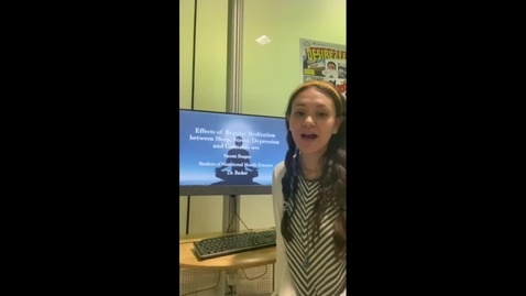 Thumbnail for Effects of Regular Meditation between Sleep, Stress, Depression and Cannabis Use Video Presentation Naomi Beagan HNF 485