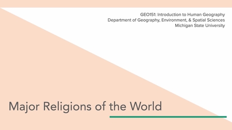 Thumbnail for GEO151: Major Religions of the World
