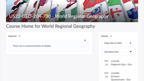 Thumbnail for GEO204: Getting Started in D2L (US22)
