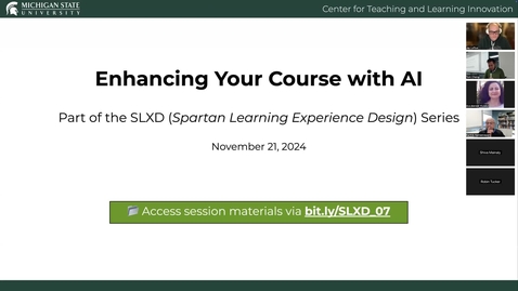 Thumbnail for Using AI to Enhance Your Teaching (Nov. 21, 2024)