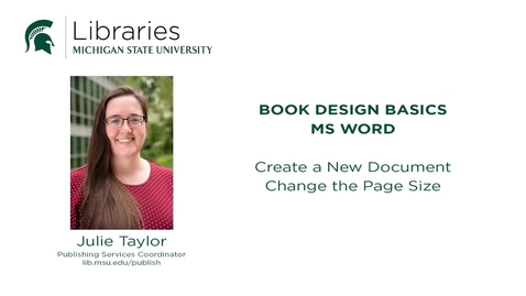 Thumbnail for entry Book Design Tips: Changing the Page Size in MS Word