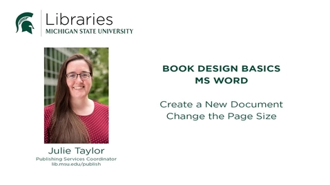 Thumbnail for Book Design Tips: Changing the Page Size in MS Word
