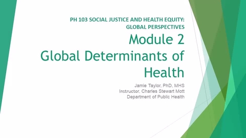 Thumbnail for Module 2 Global Determinants of Health