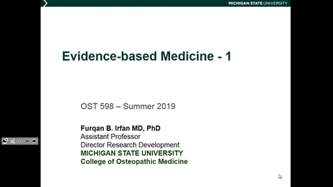Thumbnail for entry OST598 Evidence Based Medicine 1