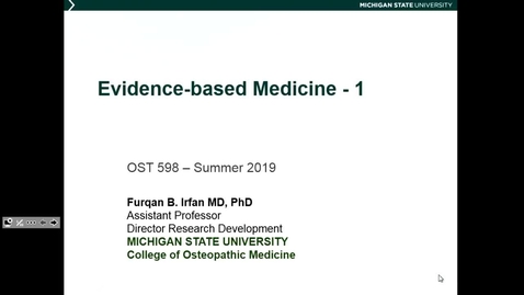 Thumbnail for OST598 Evidence Based Medicine 1