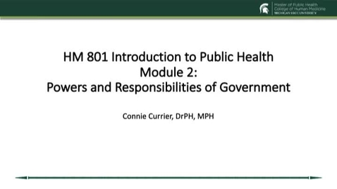 Thumbnail for entry HM 801 Module 2 Powers and Responsibilities of Government