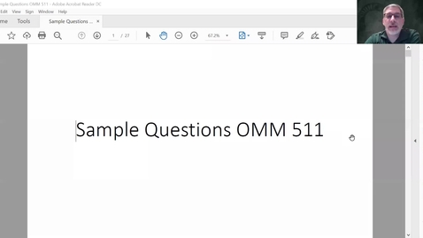 Thumbnail for entry OMM 511 Sample Question Review