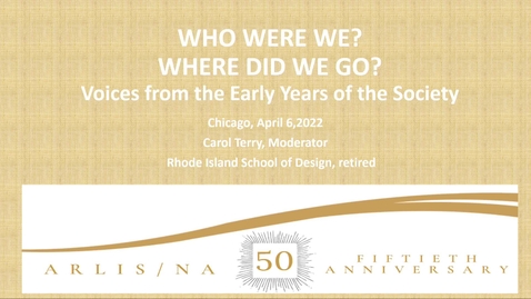 Thumbnail for entry Who Were We?  Where Did We Go?  Voices from the Early Years of the Society