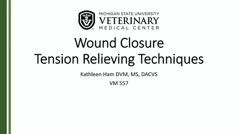 Thumbnail for entry VM 580-Wound Closure Tension Relieving Technique