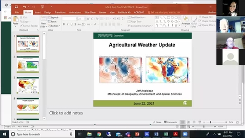 Thumbnail for entry Agricultural weather forecast for June 22, 2021