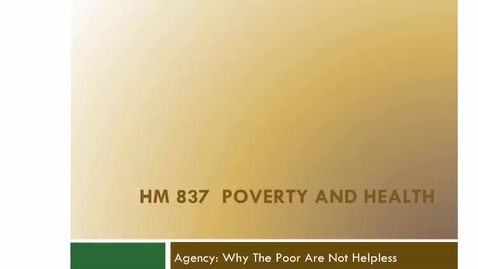 Thumbnail for entry Agency Why the Poor Are Not Helpless