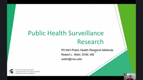 Thumbnail for PH 843 Module 4 - Public Health Surveillance Research