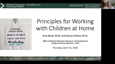 Thumbnail for entry Principles for Working with Children at Home (Stacey Pylman &amp; Amy Ward)