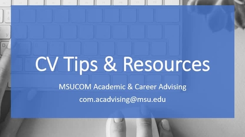 Thumbnail for Creating Your Med School CV