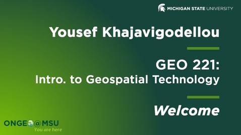 Thumbnail for entry Instructor Introduction: Yousef Khajavigodellou (US23, GEO221)