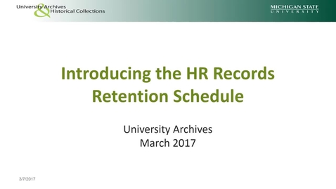 Thumbnail for entry Introducing the HR Retention Schedule