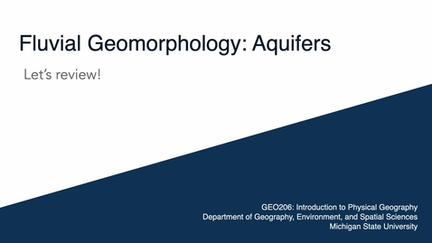 Thumbnail for GEO206L: Let's Review: Aquifers