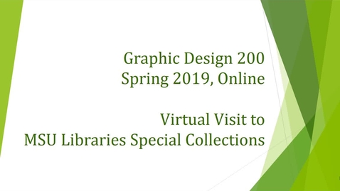 Thumbnail for Graphic Design 200 (Online) Virtual Visit to Special Collections: The Fine Press Movement