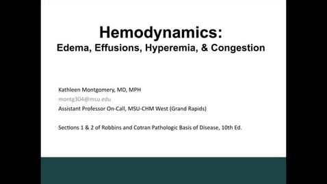 Thumbnail for Hemodynamics: Edema, Effusions, Hyperemia &amp; Congestion