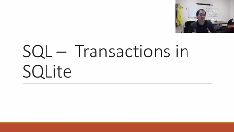 Thumbnail for entry CSE480 - Week07 - 3 - Transaction in SQL