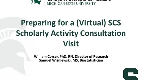 Thumbnail for Preparing for an SCS Scholalry Activity Consultation Visit