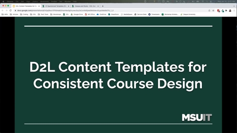 Thumbnail for entry D2L Content Templates for Consistent Course Design (01.19.2022)