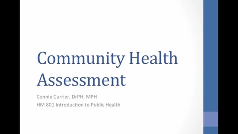 Thumbnail for entry Community Health Assessment