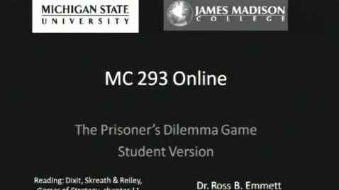 Thumbnail for entry Prisoners Dilemma: Student Version